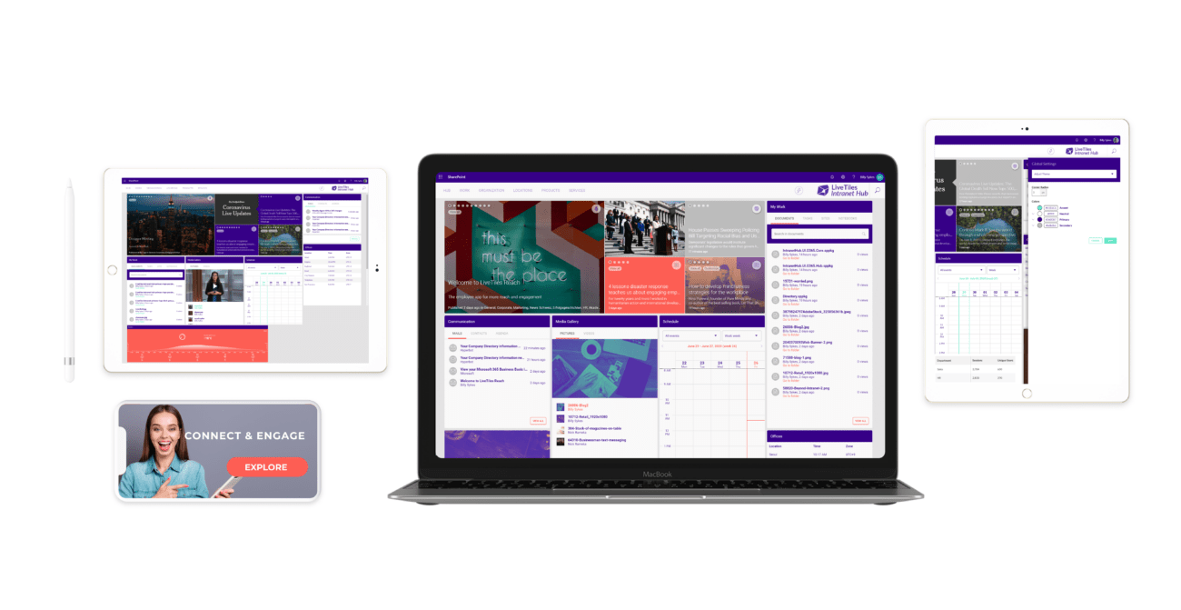 Office 365 intranet header banner